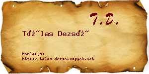 Tálas Dezső névjegykártya